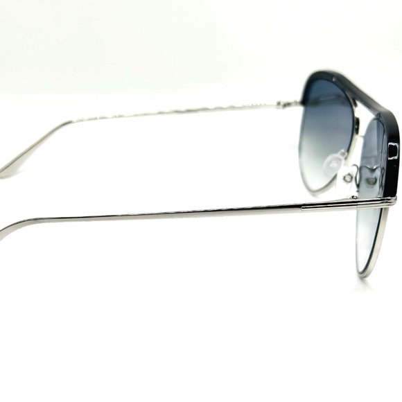 NEW TOM FORD SABINE-02 TF606 18B ShinyRhodium/GradientSmoke W/Silver Mirror 60mm - Picture 4 of 8